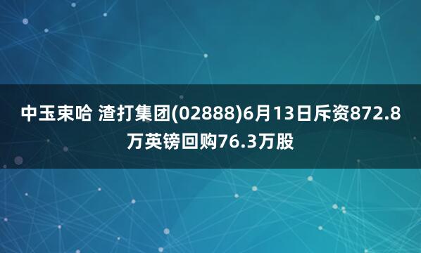 中玉束哈 渣打集团(02888)6月13日斥资872.8万英镑回购76.3万股