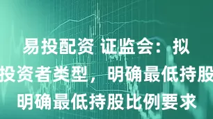 易投配资 证监会：拟扩大战略投资者类型，明确最低持股比例要求
